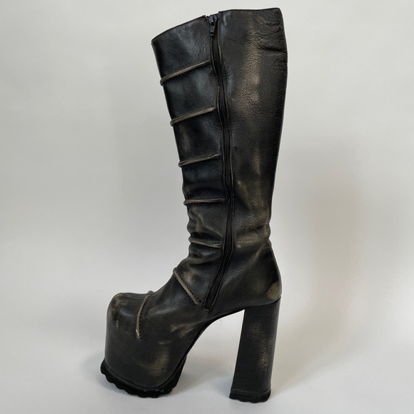 LUCHINY  MEDIEVALIST PLATFORM KNEE HIGH LUG WARRIOR  BOOTS - SUPER SUPER RARE - Picture 1 of 16